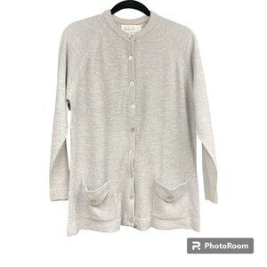 VTG Women’s TALBOTT TARALAN Button Cardigan Heather Gray- Size M/L (42)‎